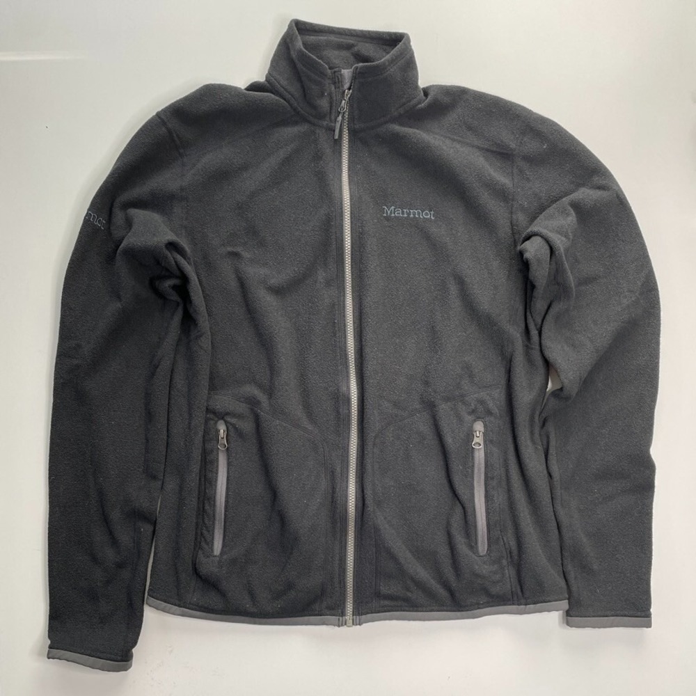 MARMOT Zip Up Fleece Jacket Womens Large Black Lightweight‎ Outdoors